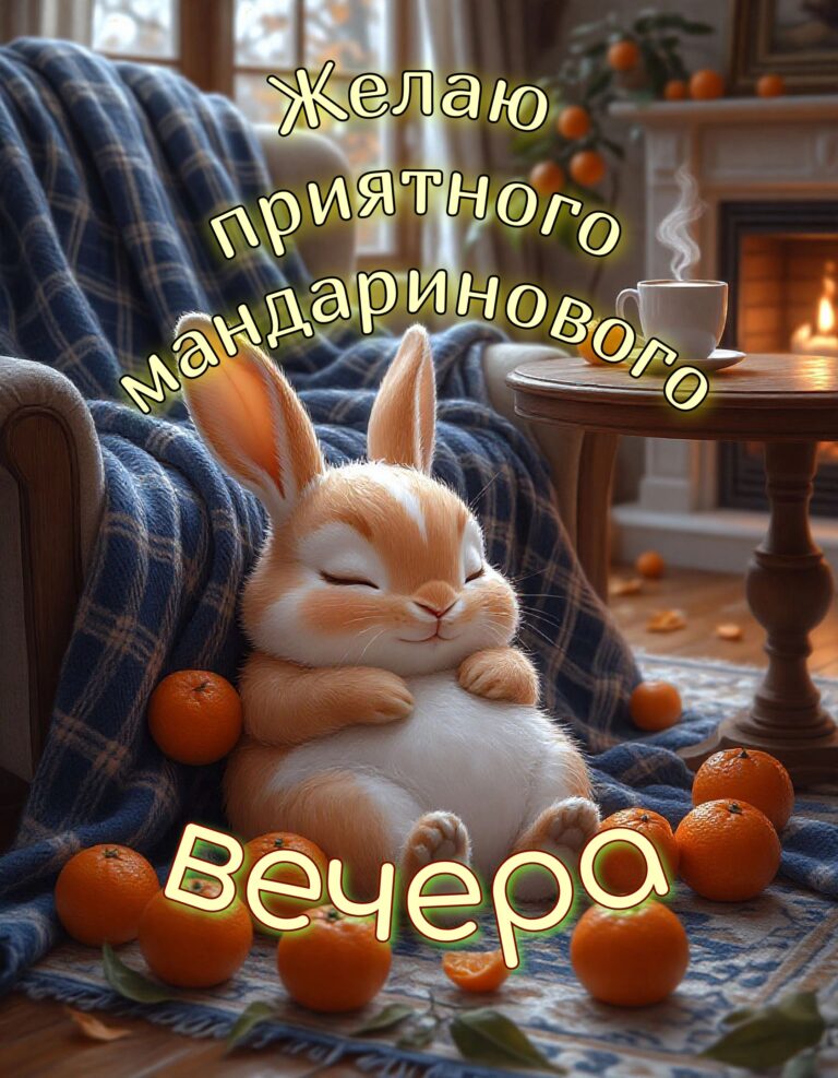 Хорошего вечера 🍊 Открытка, картинка 🎀