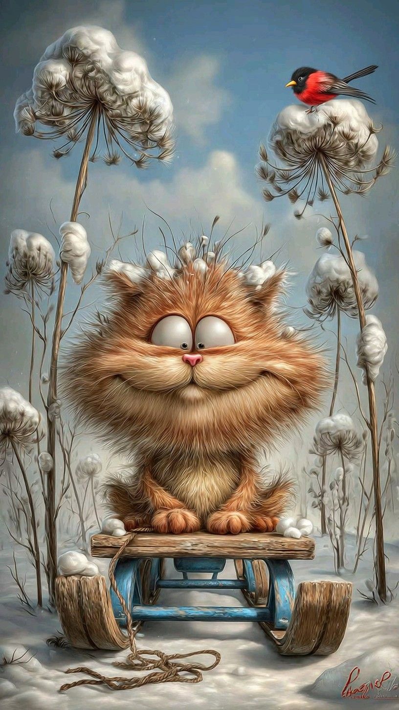 Кисуля на санках