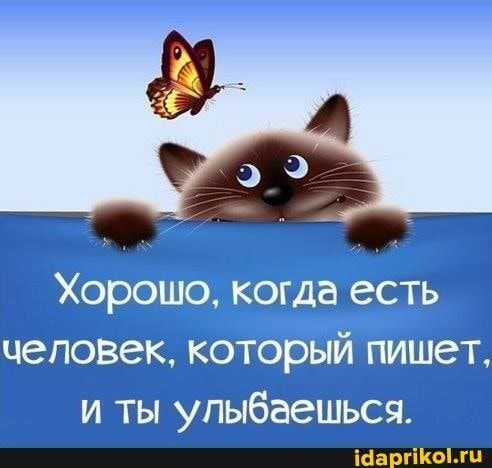 Хорошо, когда есть человек, который пишет, и ты улыбаешься. – АйДаПрикол