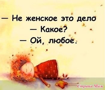 Веселая картинка про женское дело