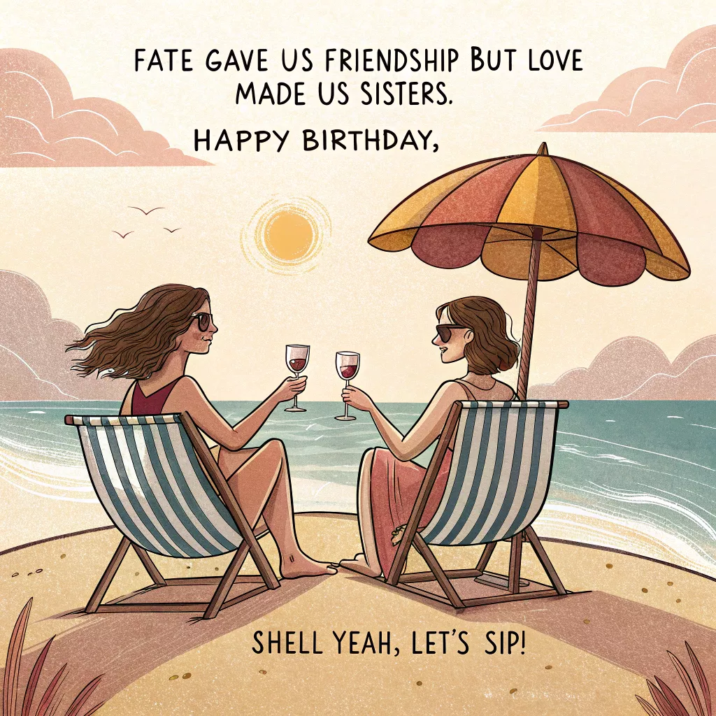 Beaches, wine, and Birthday Card