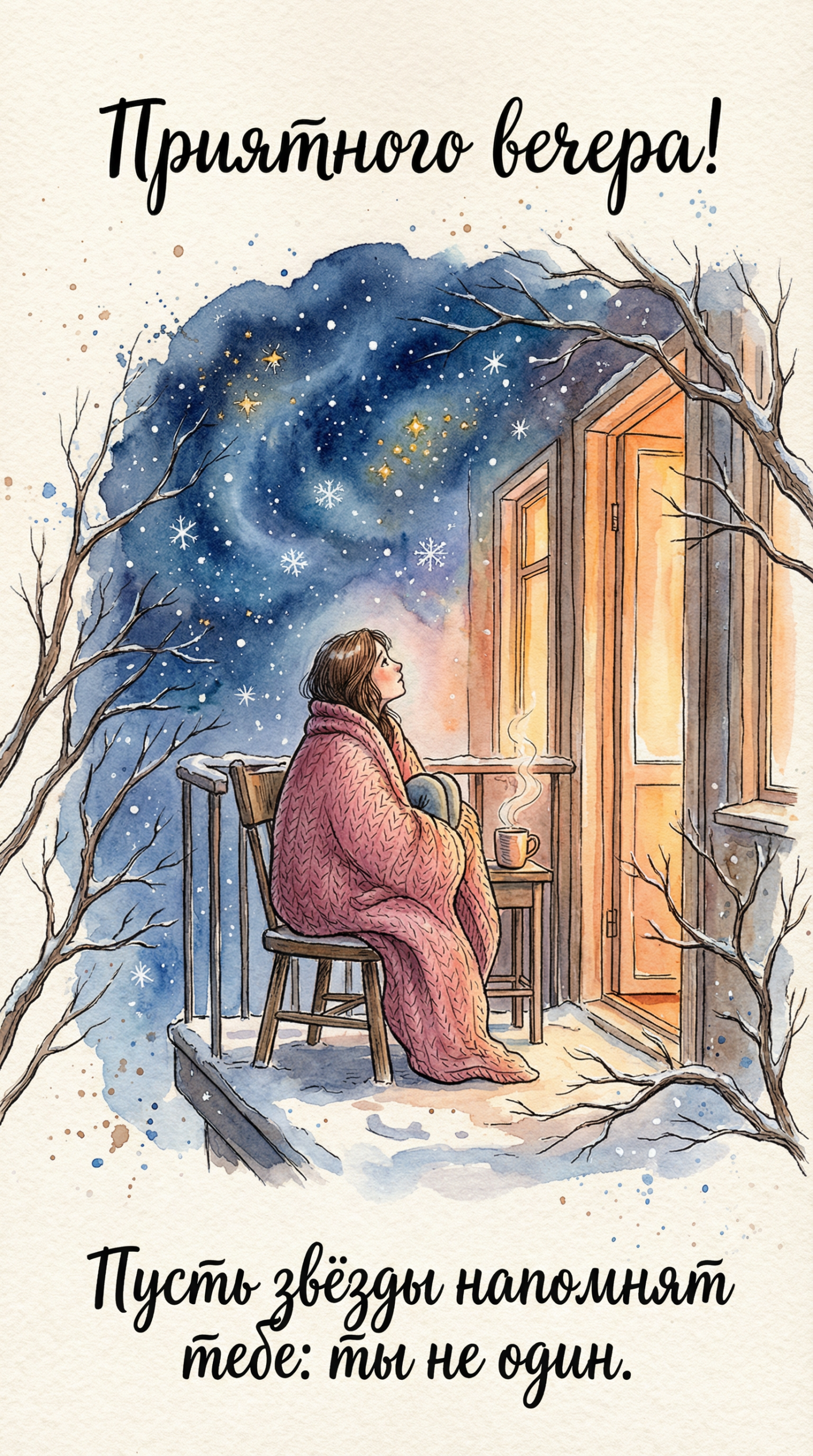 Звёзды и плед на балконе