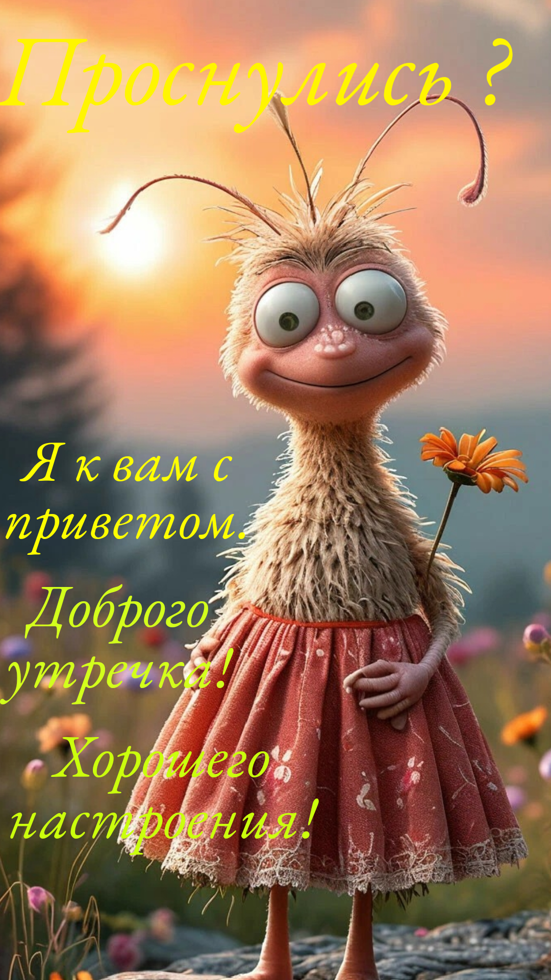 проснулись?я к вам с приветом.доброго утречка,хорошего настроения