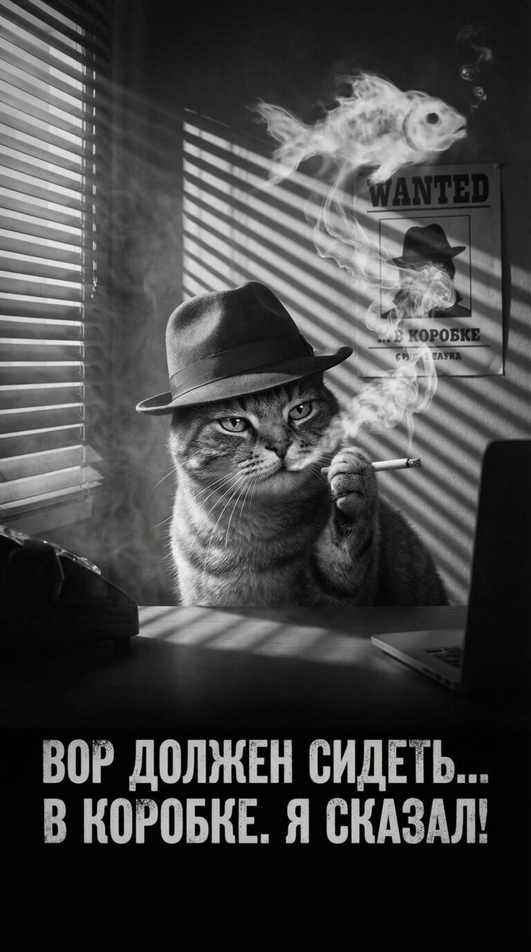 Улыбнись: Кот-детектив в шляпе и сигарете — лучший мем!