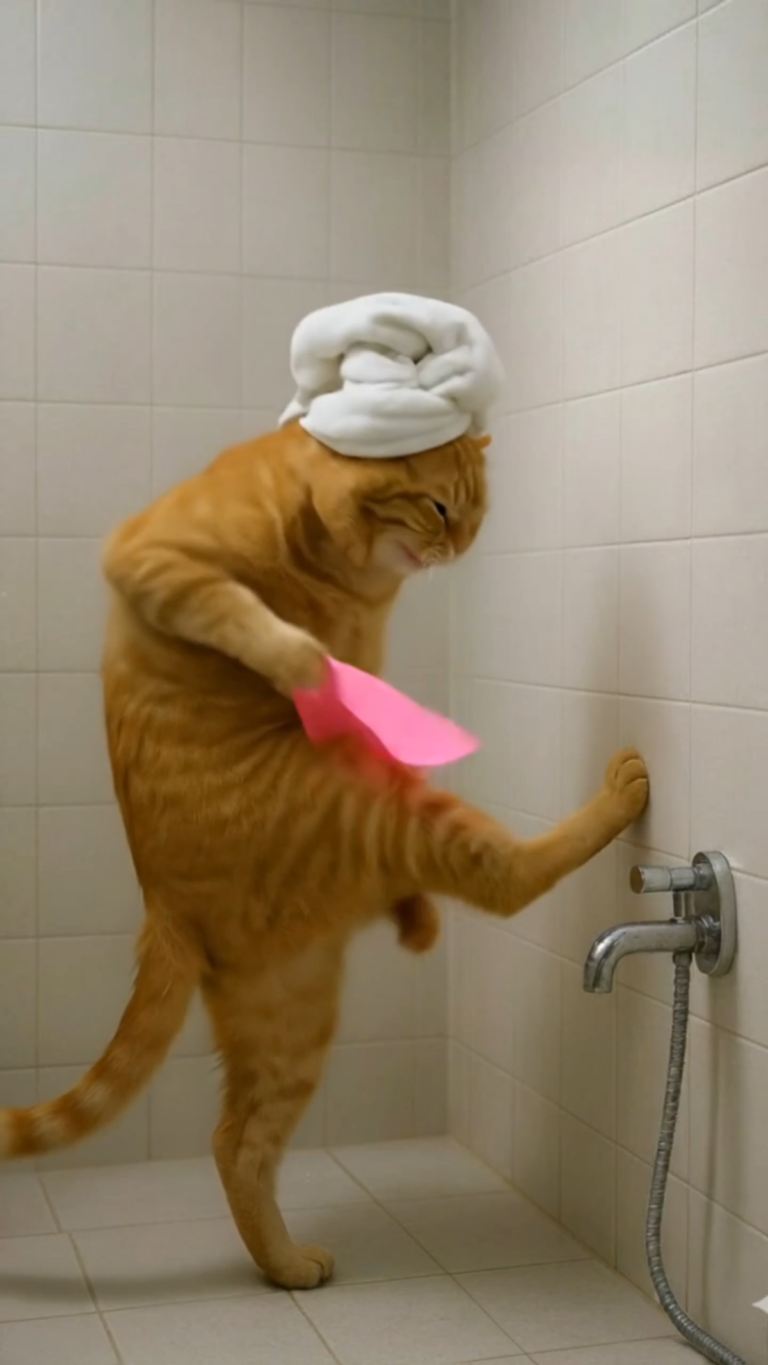 Cat Getting Ready for a Date – Cute Glow-Up Moment