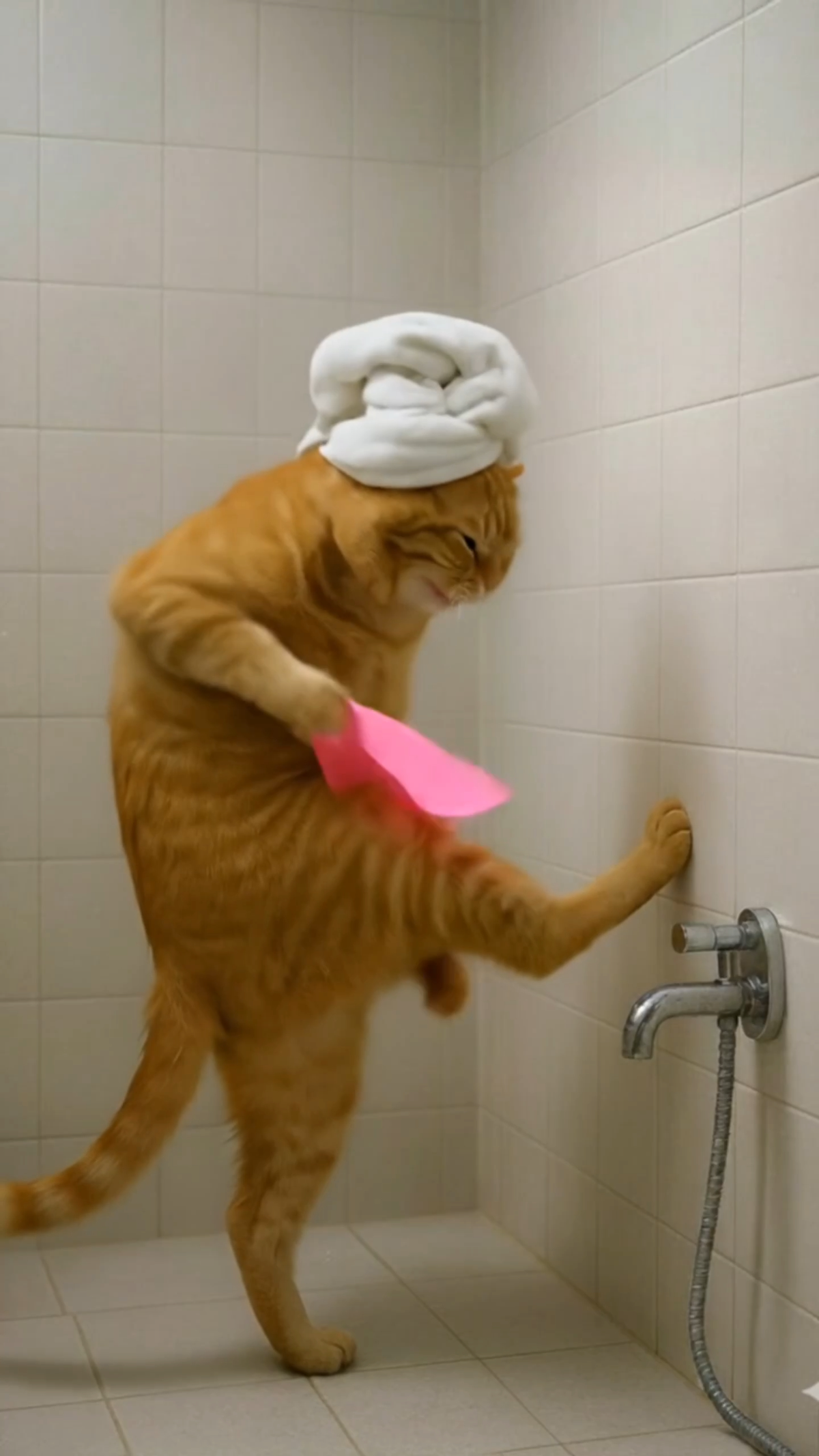 Cat Getting Ready for a Date – Cute Glow-Up Moment