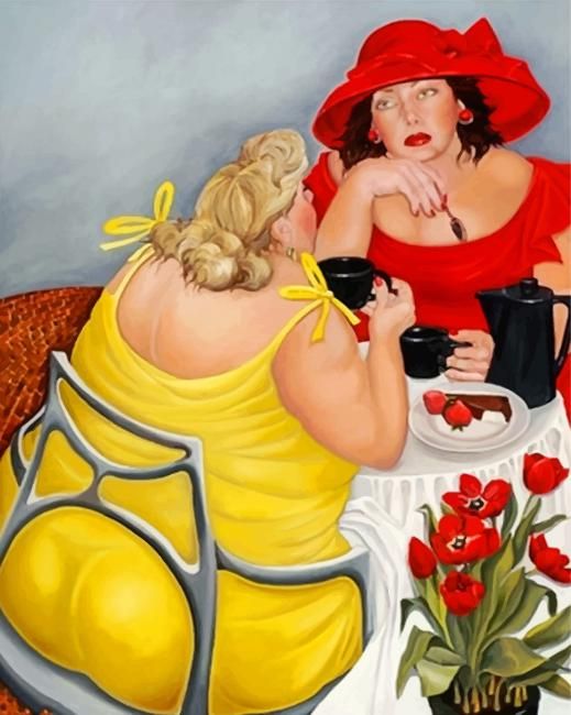 Classy Fat Women Paint By Numbers – 40X50CM/16X20″ (Already framed)