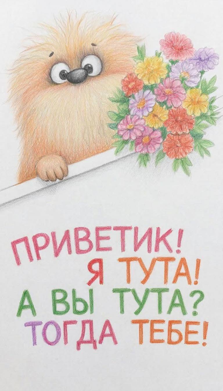 Приветик! Я тута! А Вы тута? Тогда тебе!