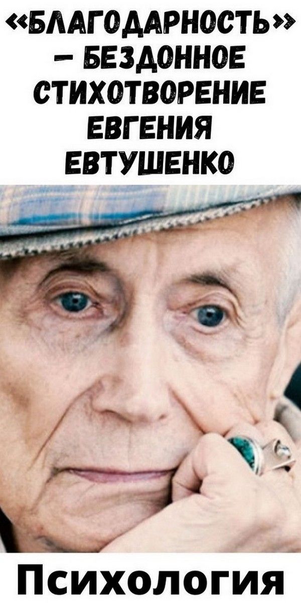 «Благодарность» — бездонное стихотворение Евгения Евтушенко | Психология Жещины