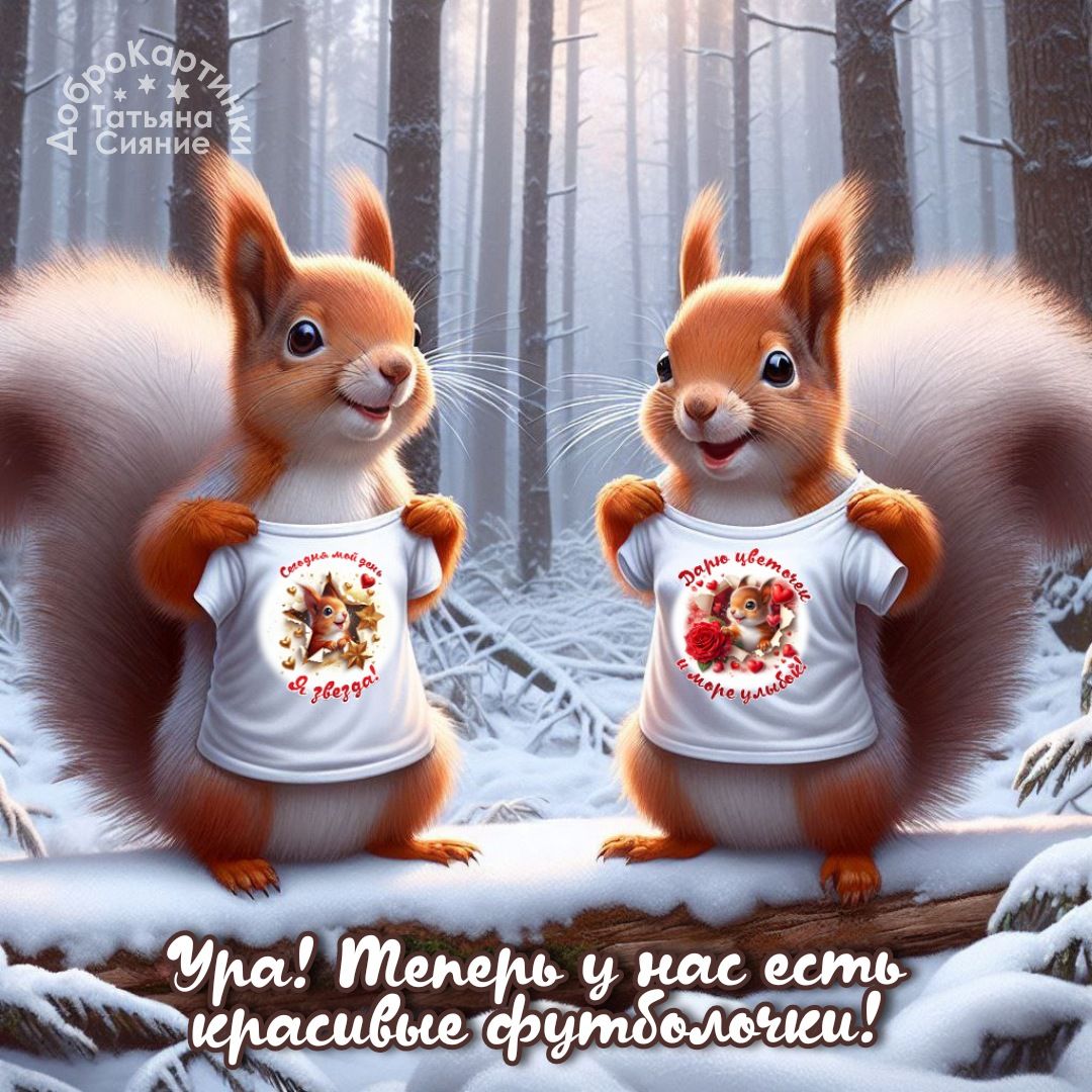 Белочки с футболочками