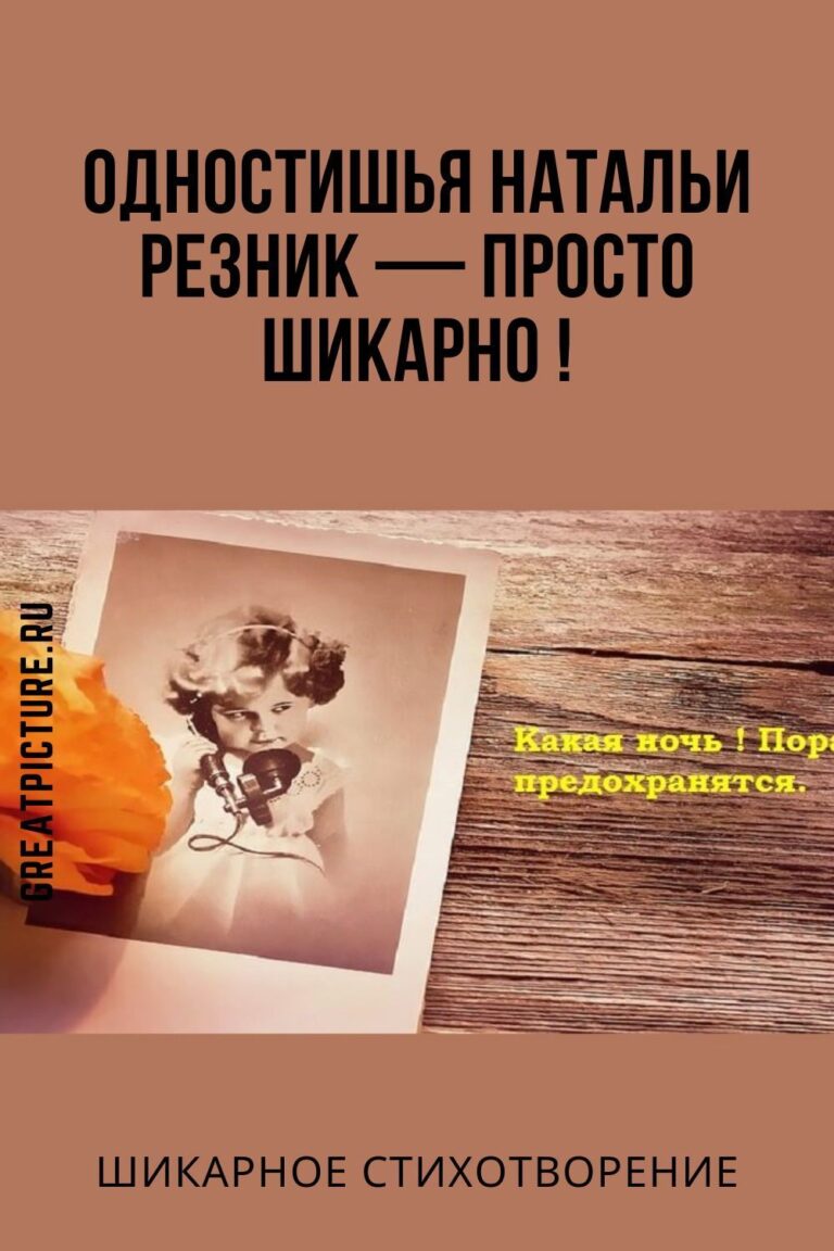 Одностишья Натальи Резник — просто шикарно !