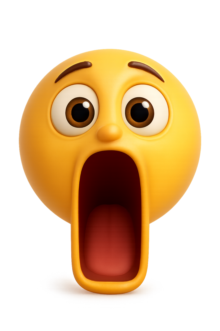 Emojis emoticono 3D boca abierta