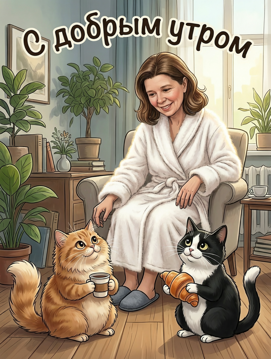 с добрым утром.два кота.