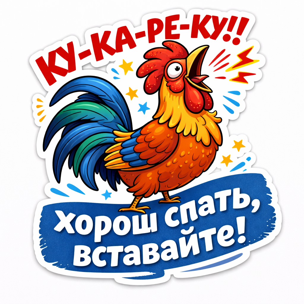 утро.петух.вставайте.