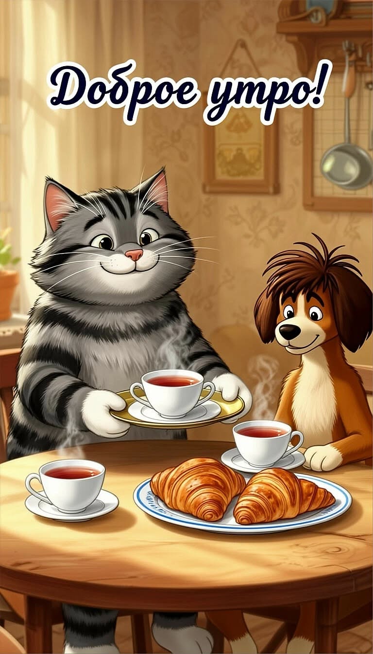 Иллюстрация с котом и чашкой кофе  | SmartAngels